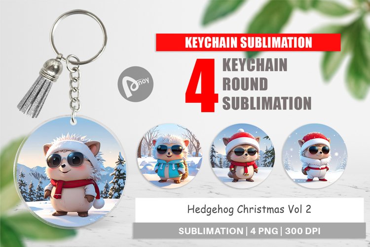 Keychain Hedgehog Christmas