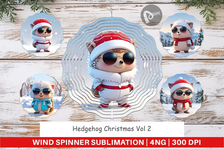 Wind Spinner Hedgehog Christmas