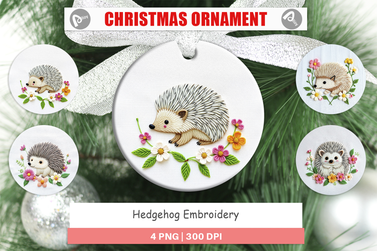 Ornament Hedgehog Embroidery