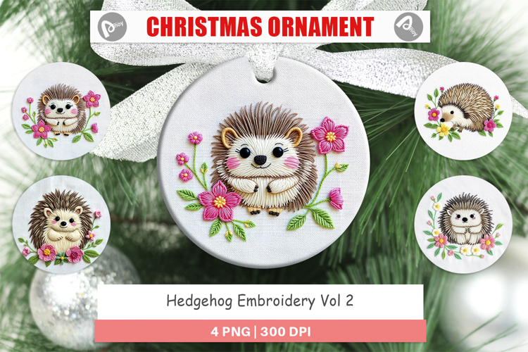 Ornament Hedgehog Embroidery
