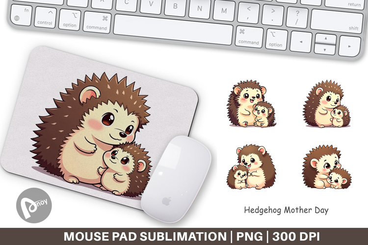 Tappetino Mouse Computer Pad Regalo – Mamma E Riccio, Design Naturale, 230x180mm