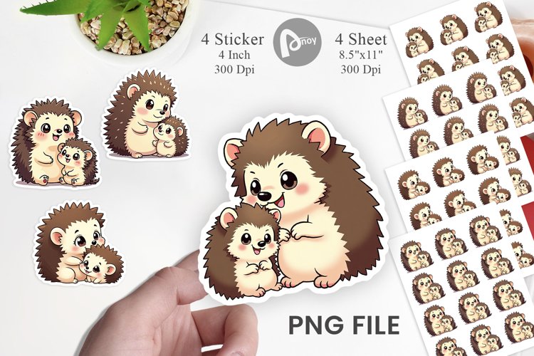 Hedgehog Mothers Day Sticker