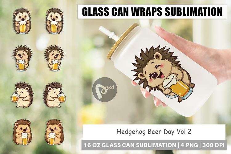Glass Can Hedgehog Beer Day