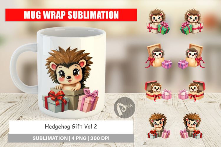 Mug Wrap Hedgehog Gift