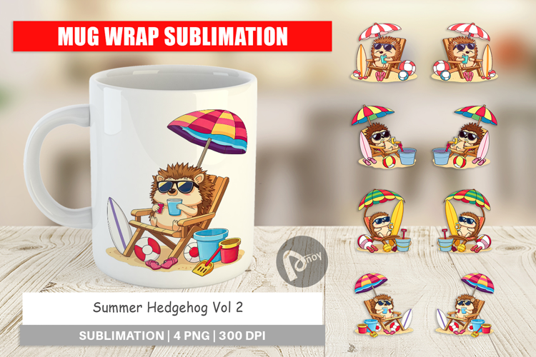 Mug Wrap Summer Hedgehog