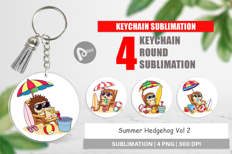Keychain Summer Hedgehog