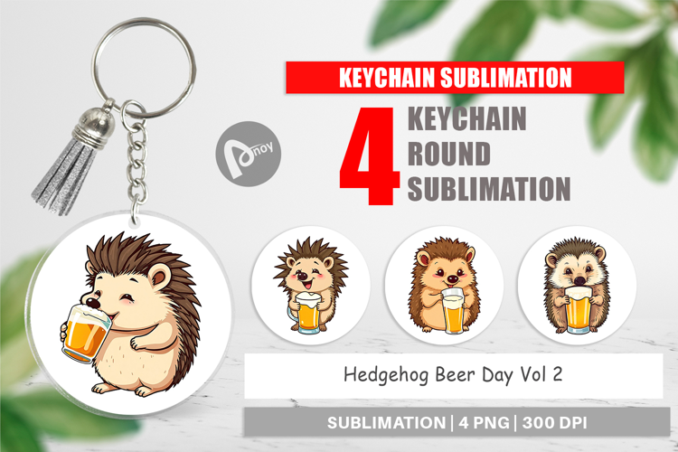 Keychain Hedgehog Beer Day