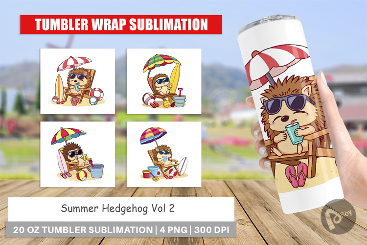 Tumbler Summer Hedgehog