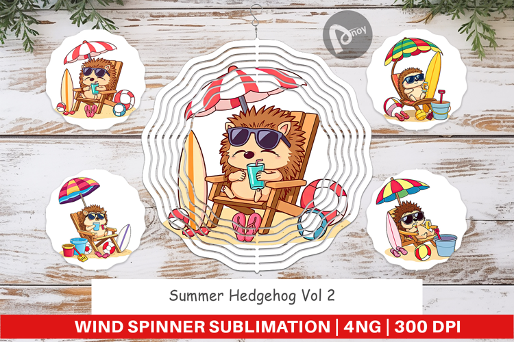 Wind Spinner Summer Hedgehog