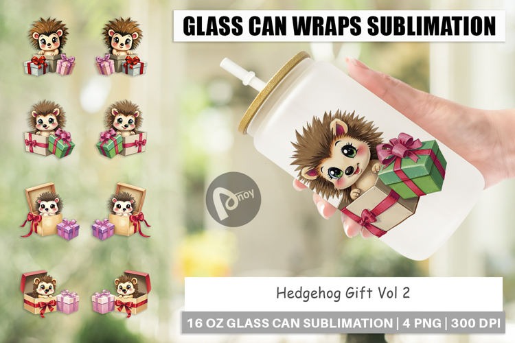 Glass Can Hedgehog Gift