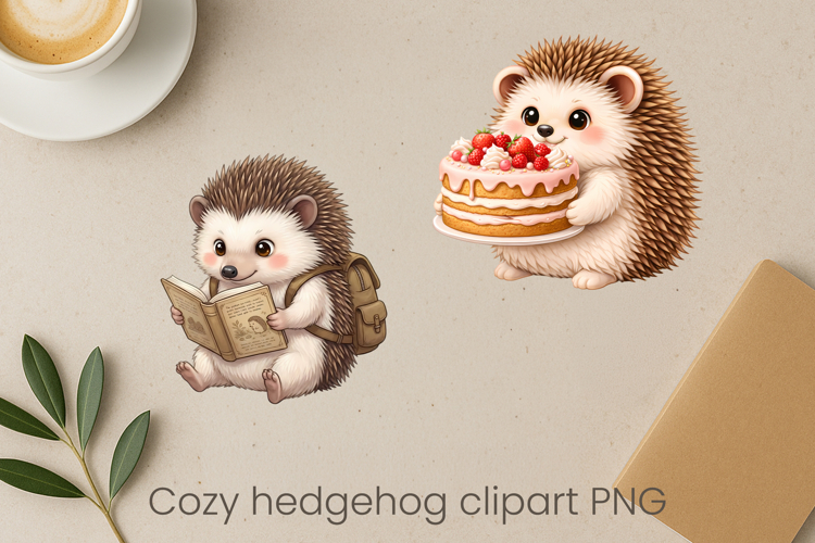 Cozy hedgehog sublimation | Cute funny hedgehog clipart PNG