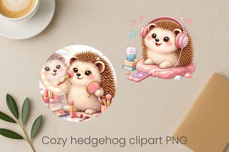 Cozy hedgehog sublimation | Cute funny hedgehog clipart PNG