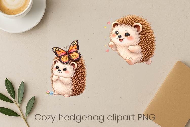Cozy hedgehog sublimation | Cute funny hedgehog clipart PNG