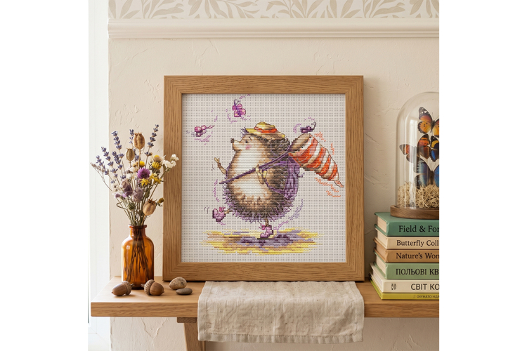 Hedgehog Summer time Vacation Cross Stitch Pattern
