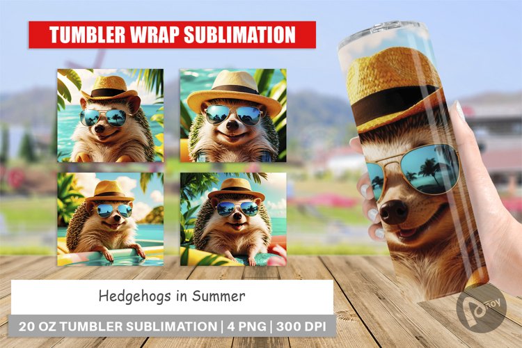 Tumbler Wrap Hedgehogs in Summer