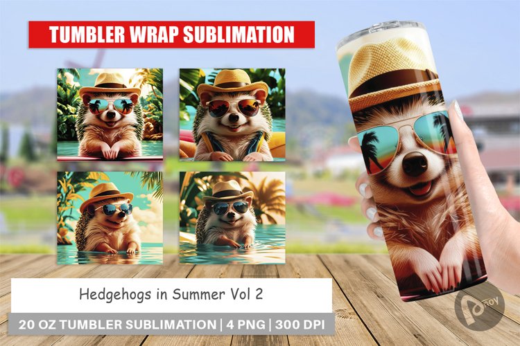 Tumbler Wrap Hedgehogs in Summer