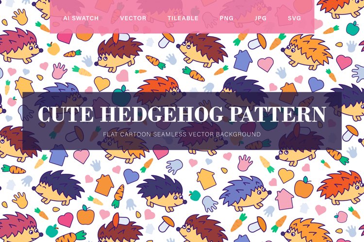 Funny Hedgehogs Seamless Pattern
