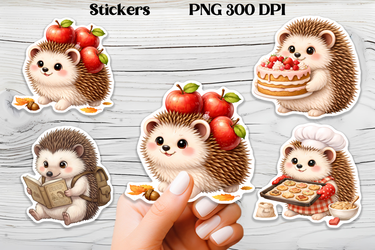 Cozy hedgehog stickers printable | Funny animal stickers PNG