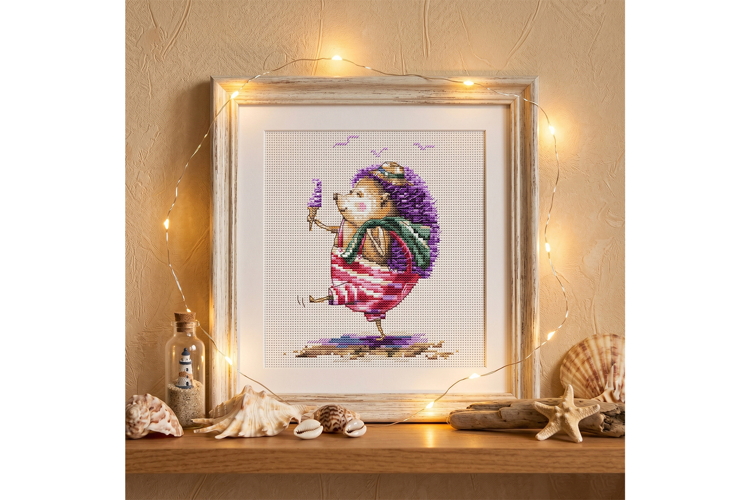 Hedgehog Ice Cream Cross Stitch Pattern, Summer, Animal