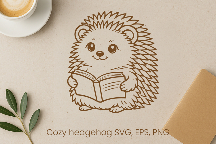 Cozy cute hedgehog SVG design | Funny animal character SVG