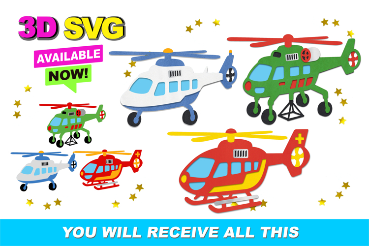 Helicopters Elements 3D SVG