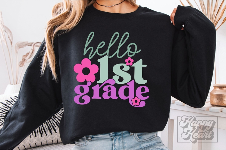 Hello 1st Grade SVG - Back To School PNG - First Grade Vibes