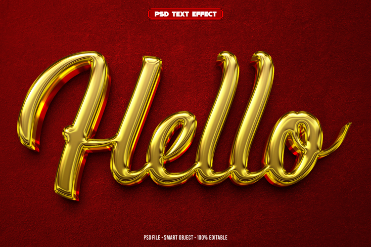 Hello 3D editable text effect