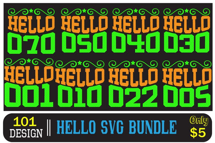 HELLO T-Shirt Design Bundle Series 1-100 example image 1