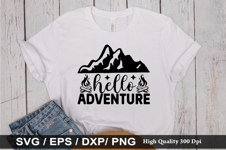 Hello adventure SVG - Camping Design
