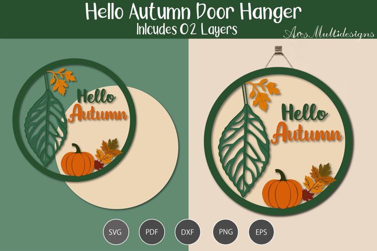 Hello autumn Door Hanger SVG