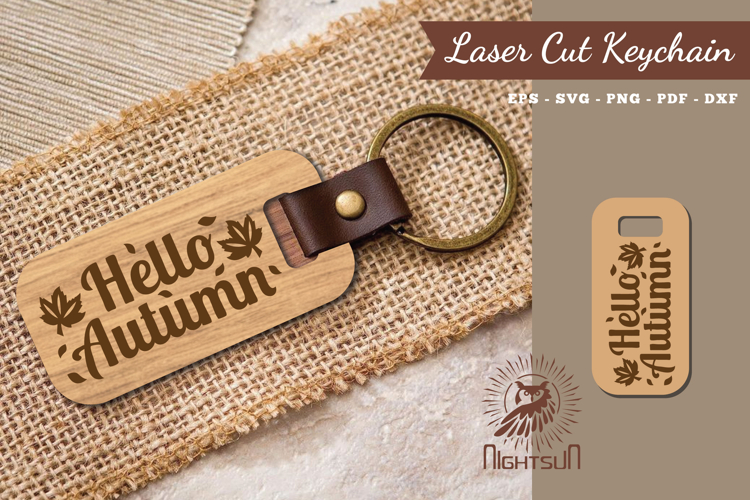 Hello Autumn Laser Cut Keychain
