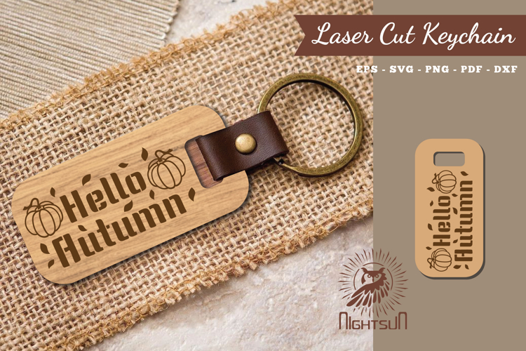 Hello Autumn Laser Cut Keychain