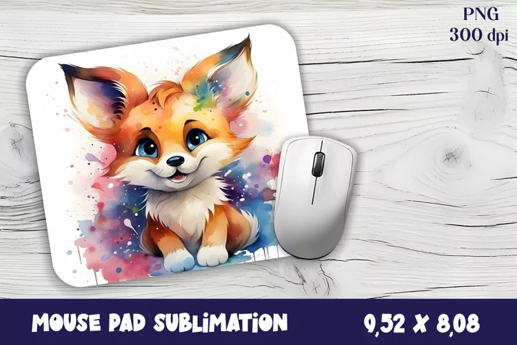 Autumn fox mouse pad / sublimation