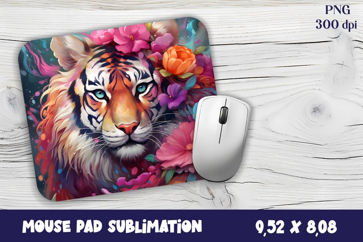 Cute tigr mouse pad sublimation |Flowers tigr mousepad
