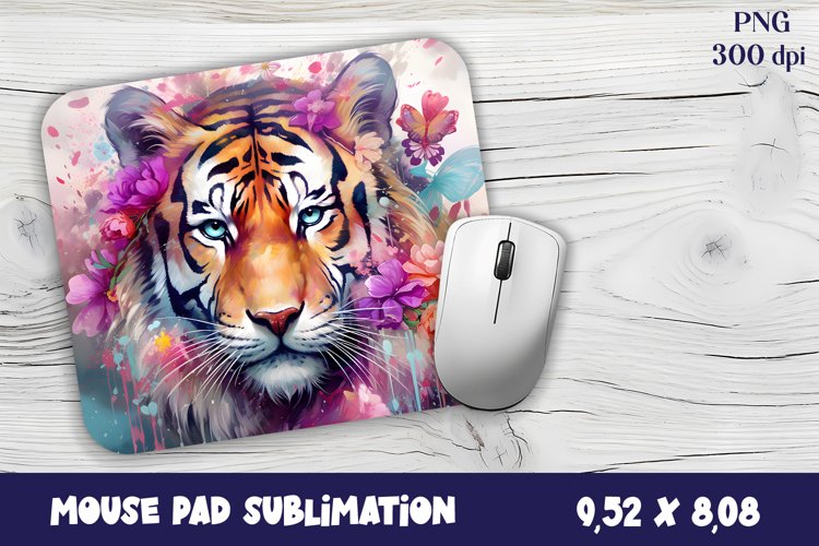 Cute tigr mouse pad sublimation |Flowers tigr mousepad