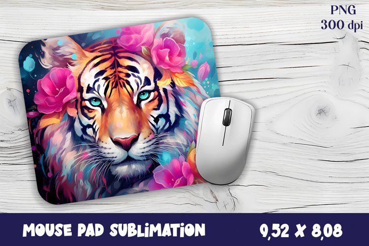 Cute tigr mouse pad sublimation |Flowers tigr mousepad