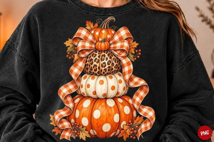 Hello Autumn PNG, Pumpkin Sublimation, Floral Fall Pumpkin