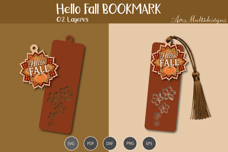 Hello Fall Bookmark template