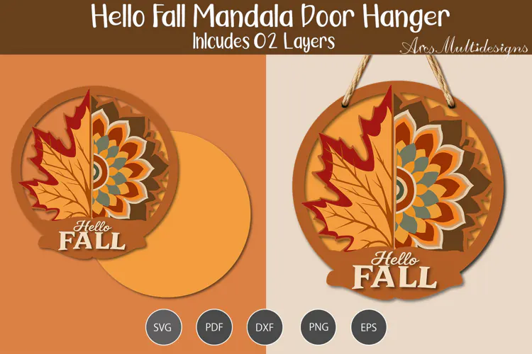 Hello Fall Mandala Door Hanger