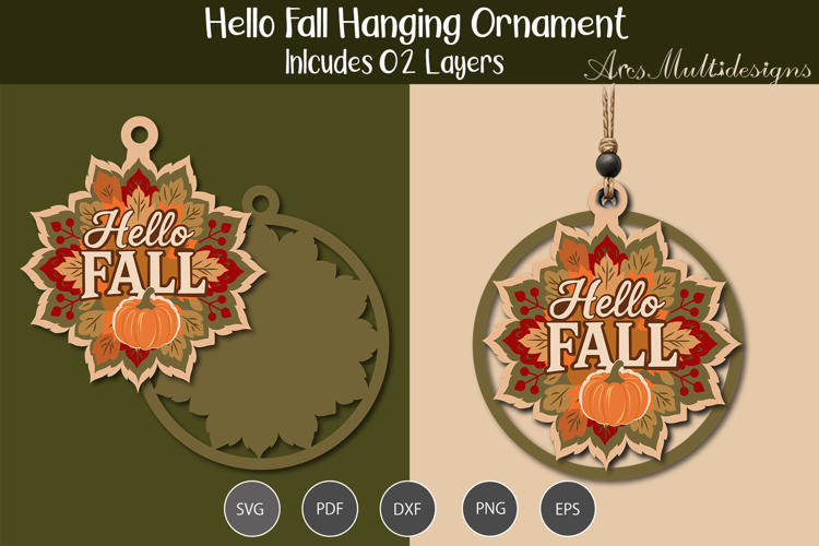 Hello Fall Hanging Ornament
