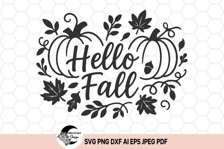 Hello Fall SVG design | SVG cut files & Clipart