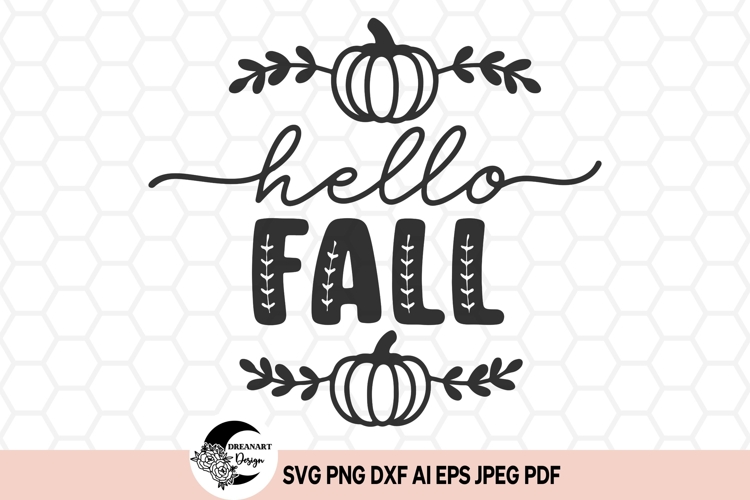 Hello Fall SVG design | SVG cut files & Clipart