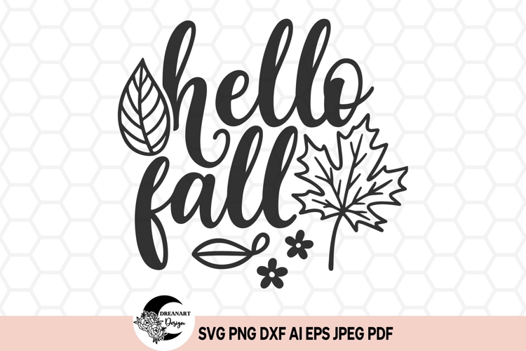 Hello Fall SVG design | SVG cut files & Clipart
