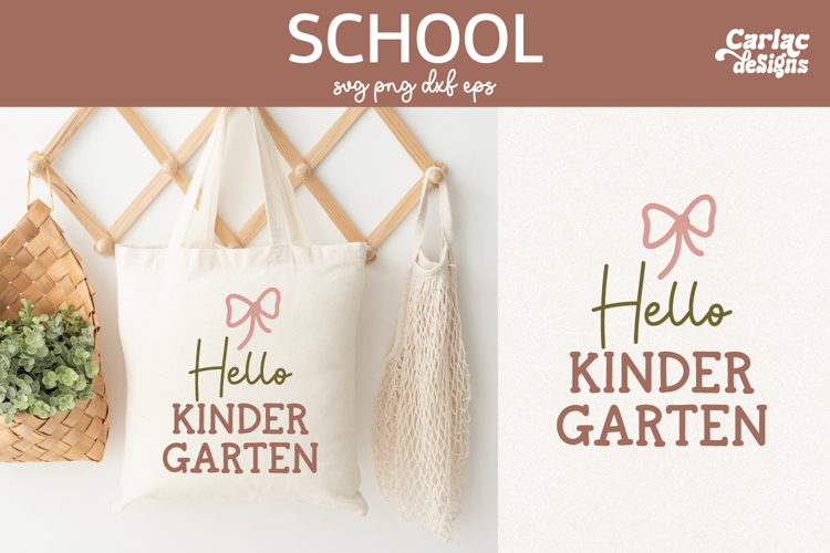 Hello Kinder Garten, Teacher Tote Bag SVG
