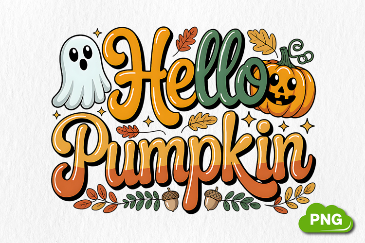 Hello Pumpkin PNG | Fall Sublimation | Fall PNG | Autumn PNG