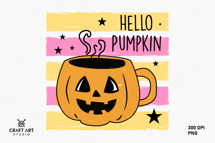 Halloween Pumpkin Stripes Brush PNG, Halloween Sublimation
