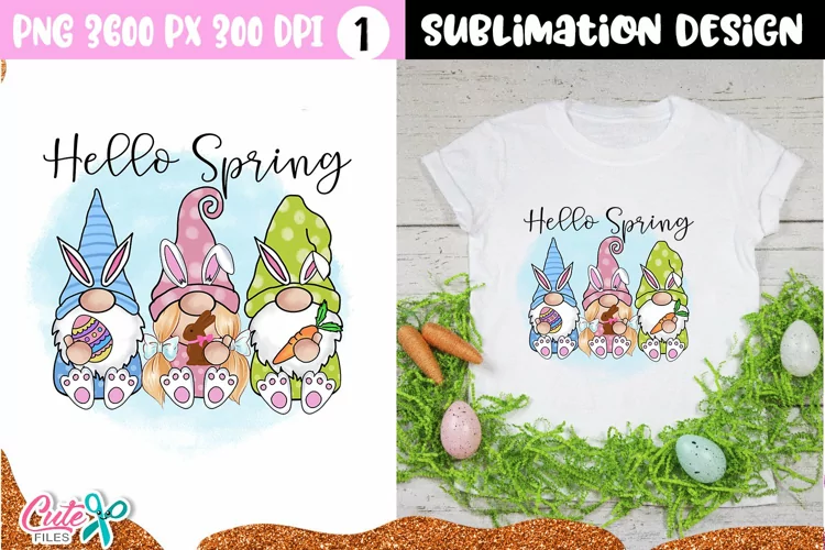 Hello Spring | Easter Sublimation Design PNG