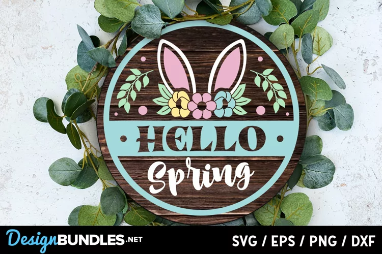 Hello Spring Door Hanger SVG