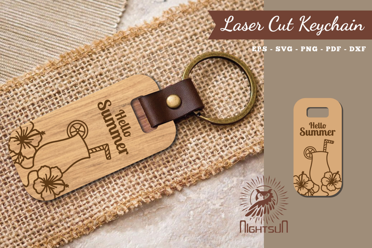 Hello Summer Laser Cut Keychain