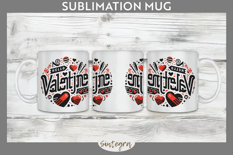 Hello Valentine v1 Mug Wrap Sublimation